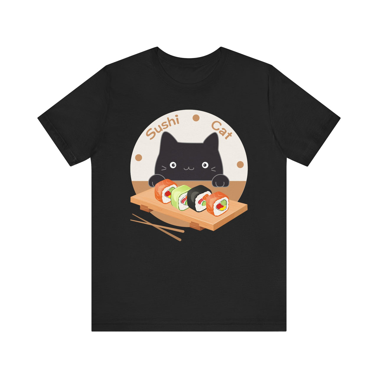 Funny Cat Shirt for Men and Women Short Sleeve Tee Cute Sushi Cat