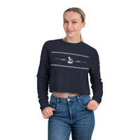 Thumbnail for Women's Cropped Sweatshirt Snowflake Cat