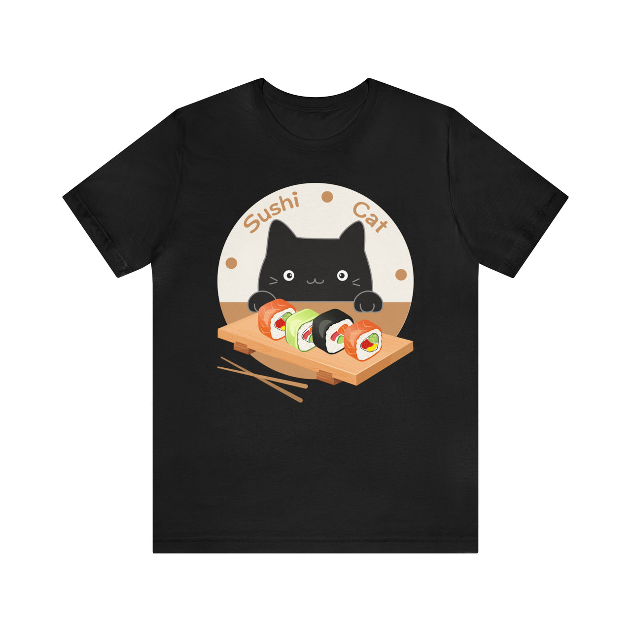 Funny Cat Shirt for Men and Women Short Sleeve Tee Cute Sushi Cat