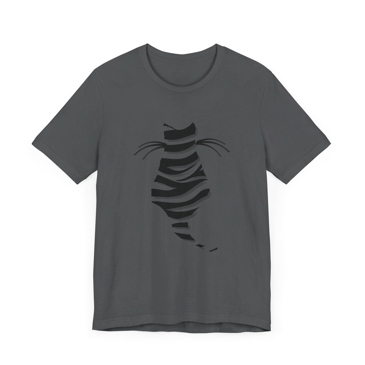 Cat shirt for men and women featuring a striped cat silhouette