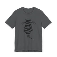 Thumbnail for Cat shirt for men and women featuring a striped cat silhouette