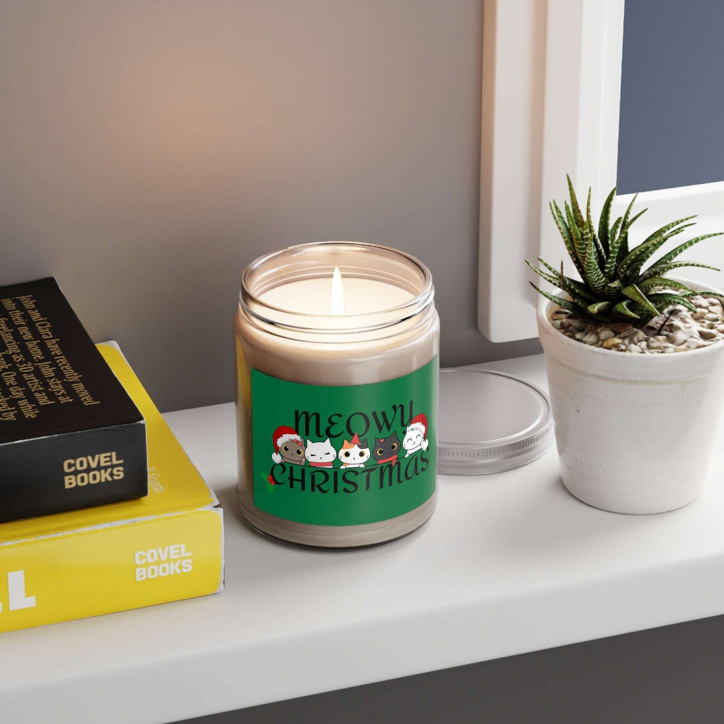 Holiday Scented Candle Meowy Christmas Cats - Kittie Korner Printing LLC