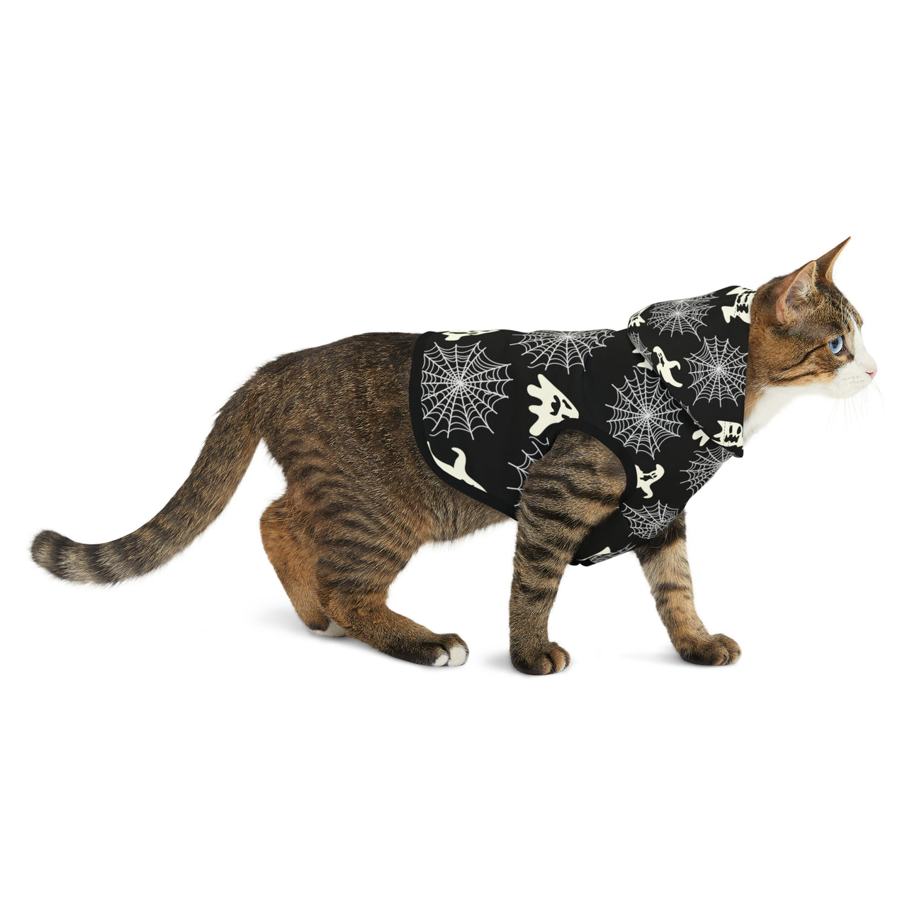 Ghost Web Halloween Cat Jacket Pet Hoodie