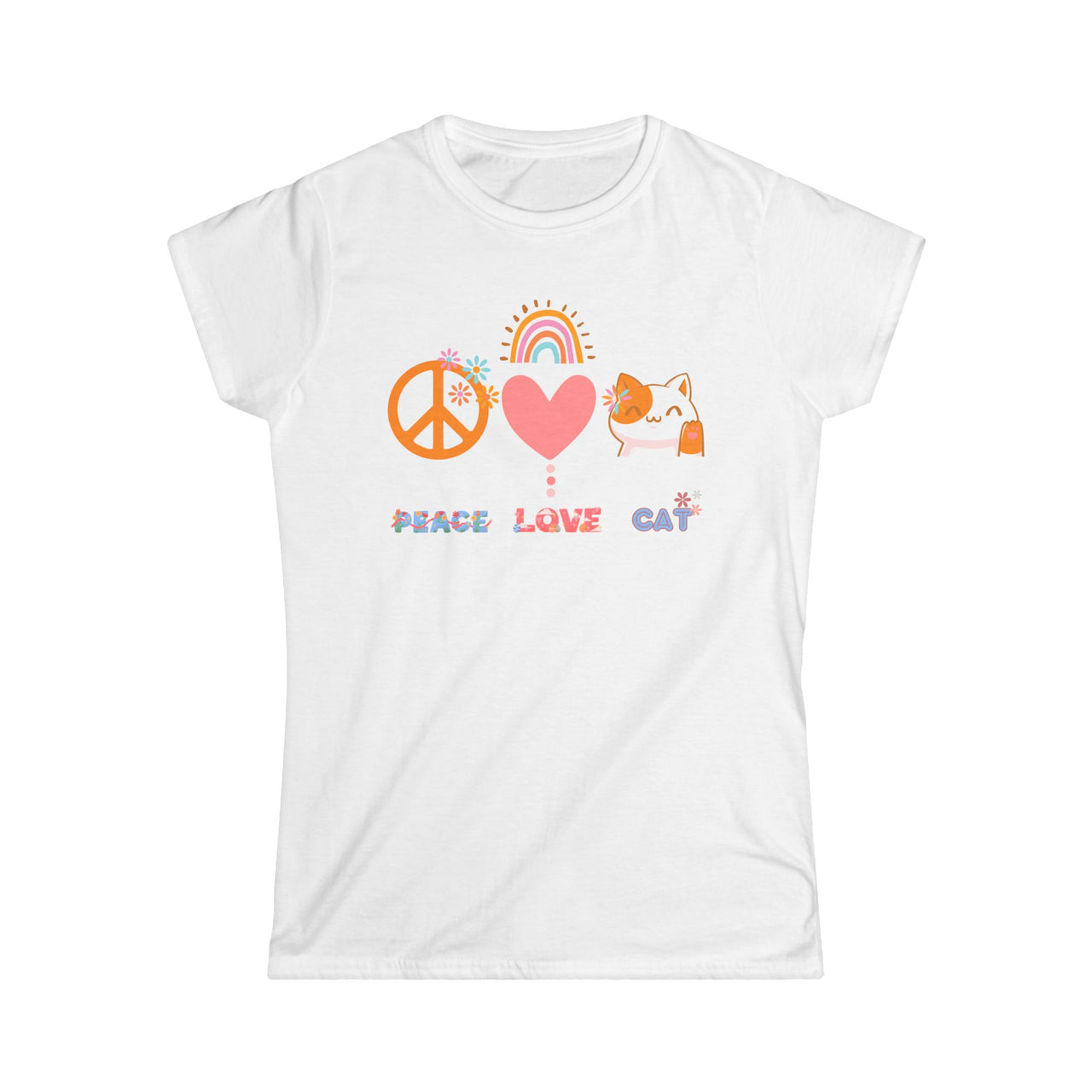 Women's Tee Peace Love Cat Shirt