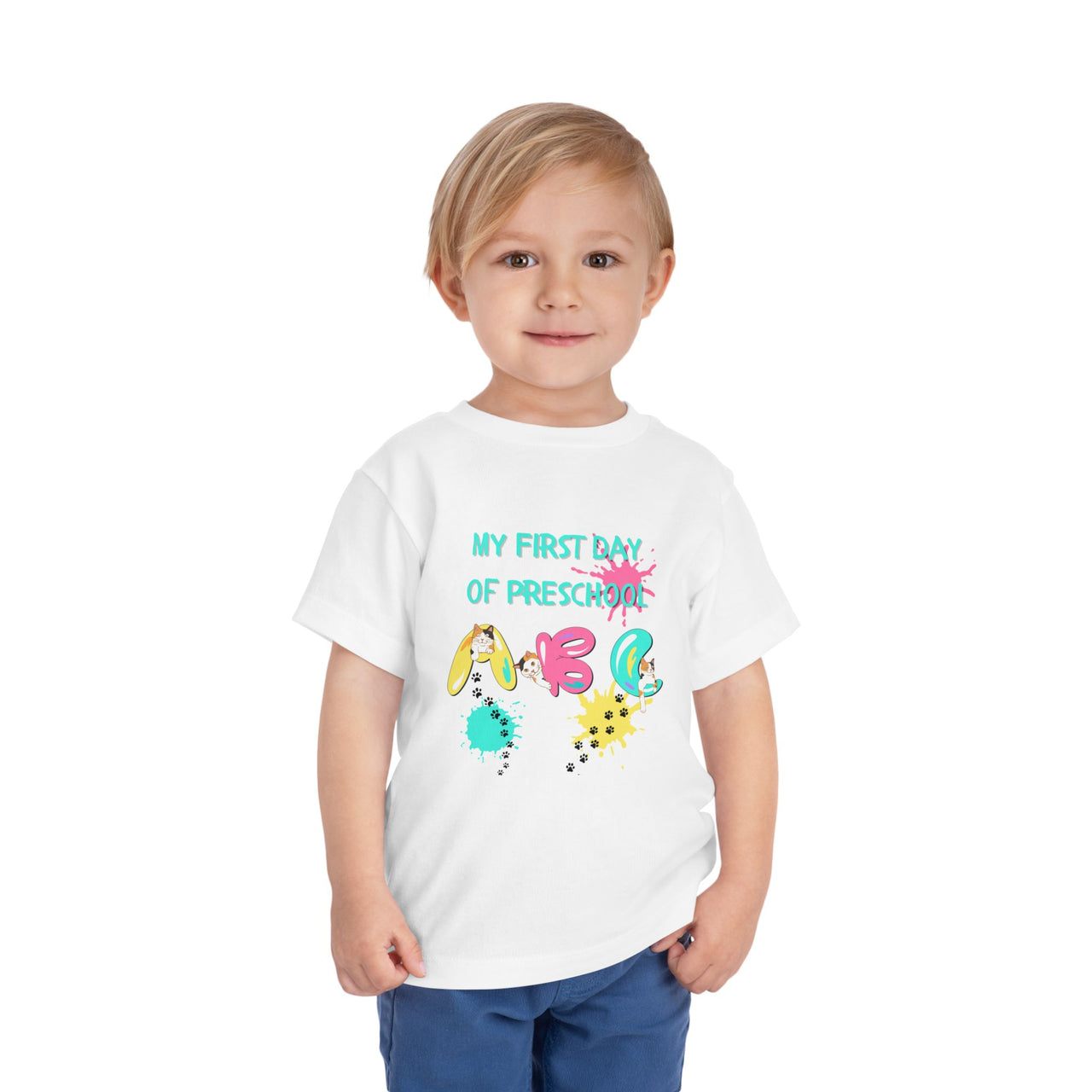 Toddler Tee - First Day of Preschool Cute Cat Shirt