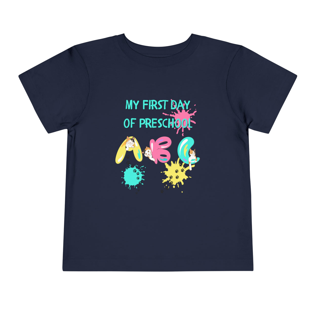 first day of preschool t-shirt cute cat toddler shirt