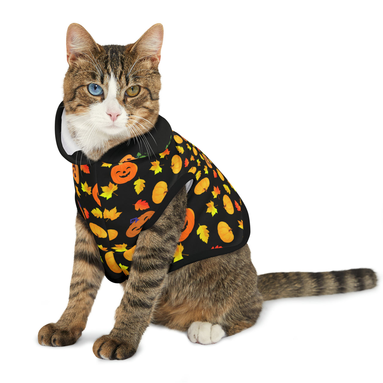 Jack O'Lantern Pumpkin Cat Jacket Pet Hoodie