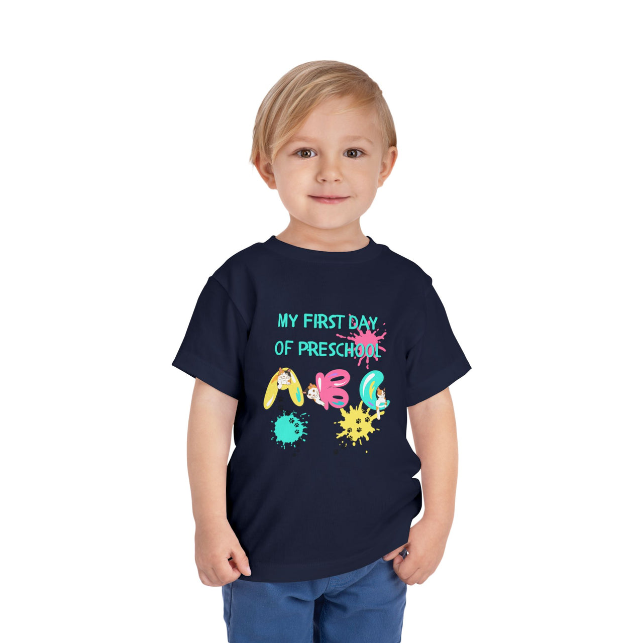 Toddler Tee - First Day of Preschool Cute Cat Shirt