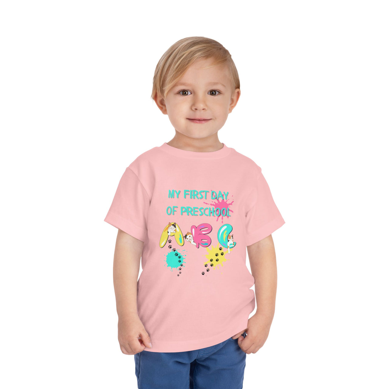 Toddler Tee - First Day of Preschool Cute Cat Shirt