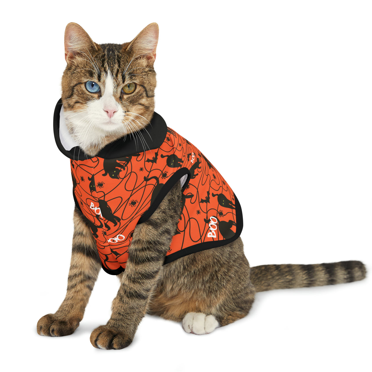 Halloween Pet Hoodie Boo Cat Pattern Jacket Accessory