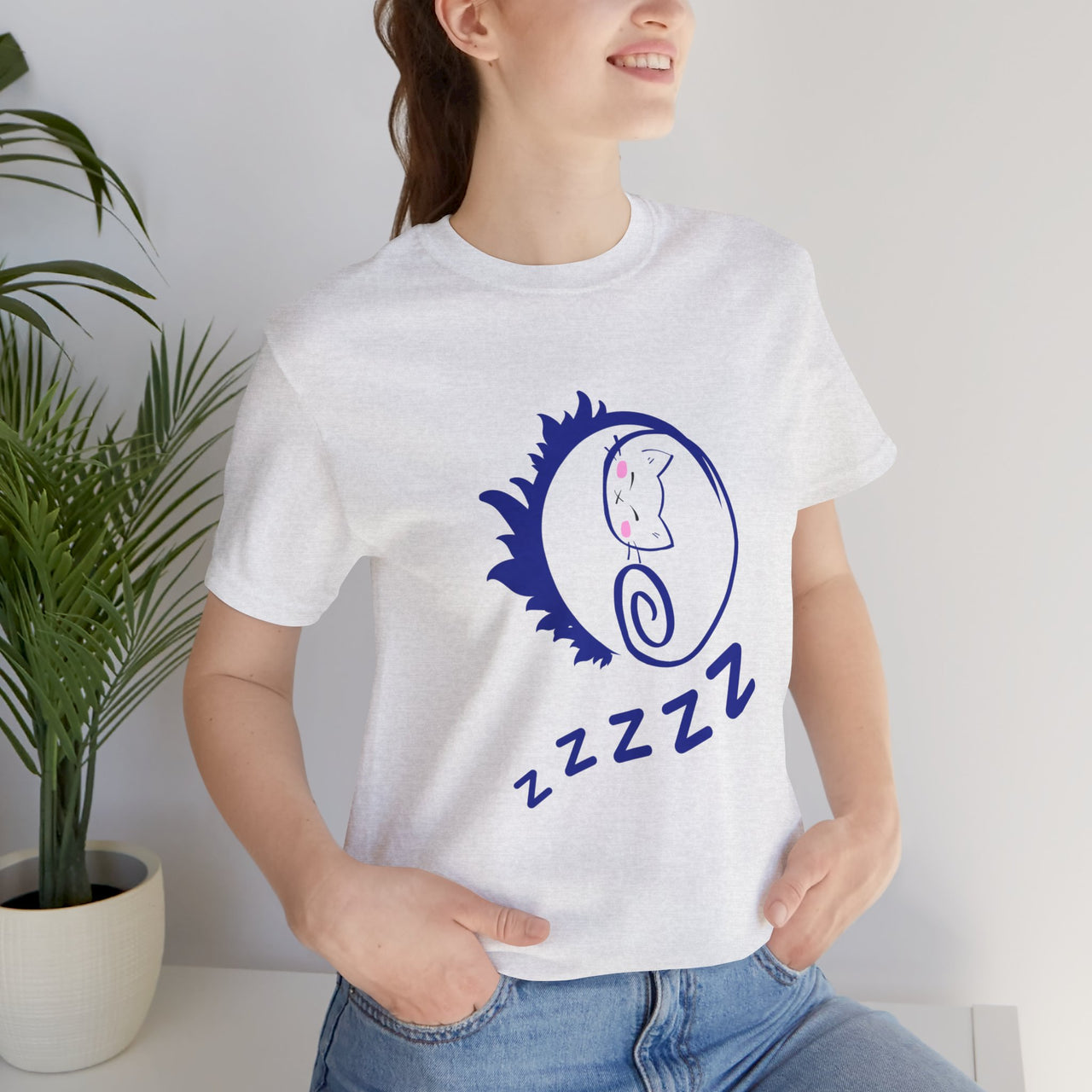 white cat nap t-shirt