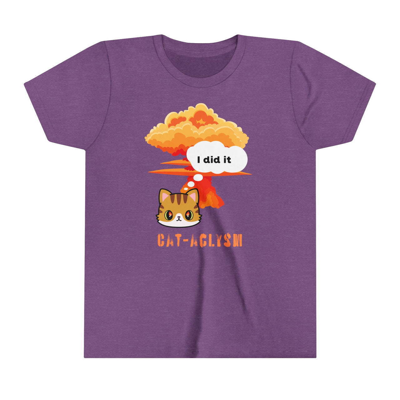 Funny Cute Cat Shirt for Kids Youth Short Sleeve Tee Cataclysm