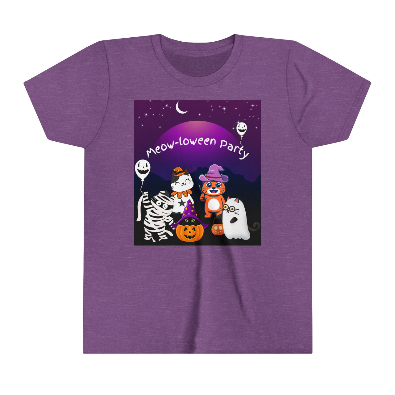 Kids Cat Tee - Cute Meow-loween Party Shirt