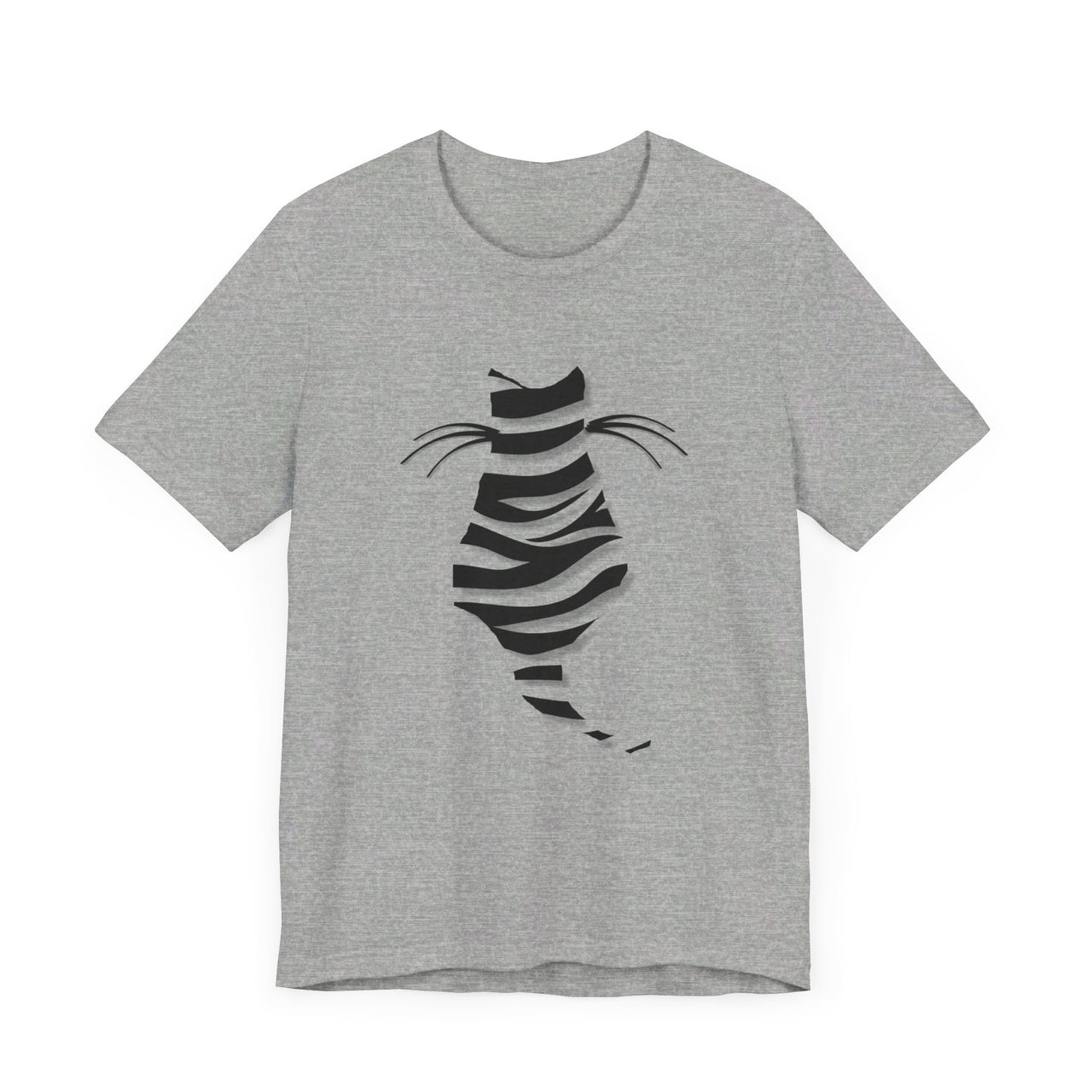 Cat shirt for men and women featuring a striped cat silhouette