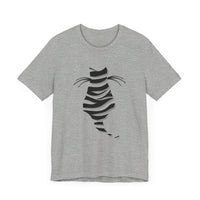 Thumbnail for Cat shirt for men and women featuring a striped cat silhouette