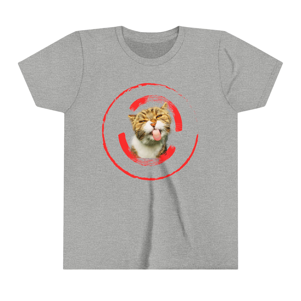 Funny Cat Shirt for Kids Youth Short Sleeve Tee Cat Tongue