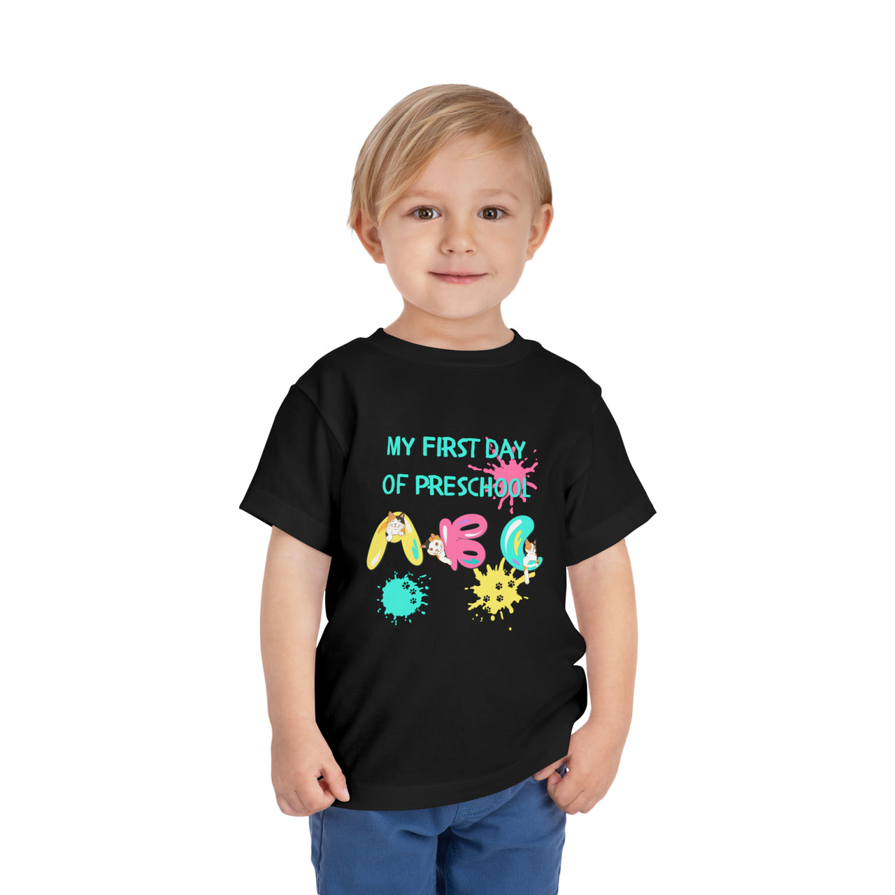 first day of preschool t-shirt cute cat toddler shirt