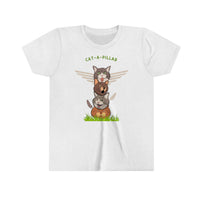 Thumbnail for Funny Cat Shirt for Kids Youth Short Sleeve Tee Cat-a-pillar Two