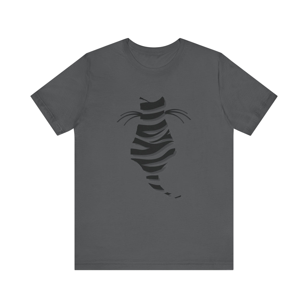 Cat shirt for men and women featuring a striped cat silhouette