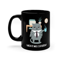 Thumbnail for Mug Black Cat Ceramic Coffee 11oz Microwave Dishwasher Safe Caturday Wish