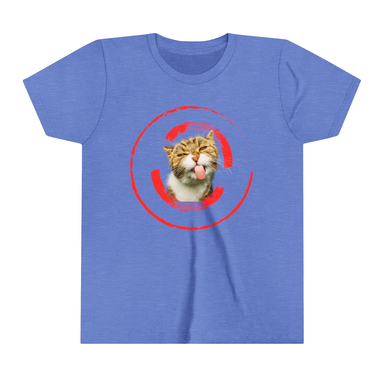 Funny Cat Shirt for Kids Youth Short Sleeve Tee Cat Tongue