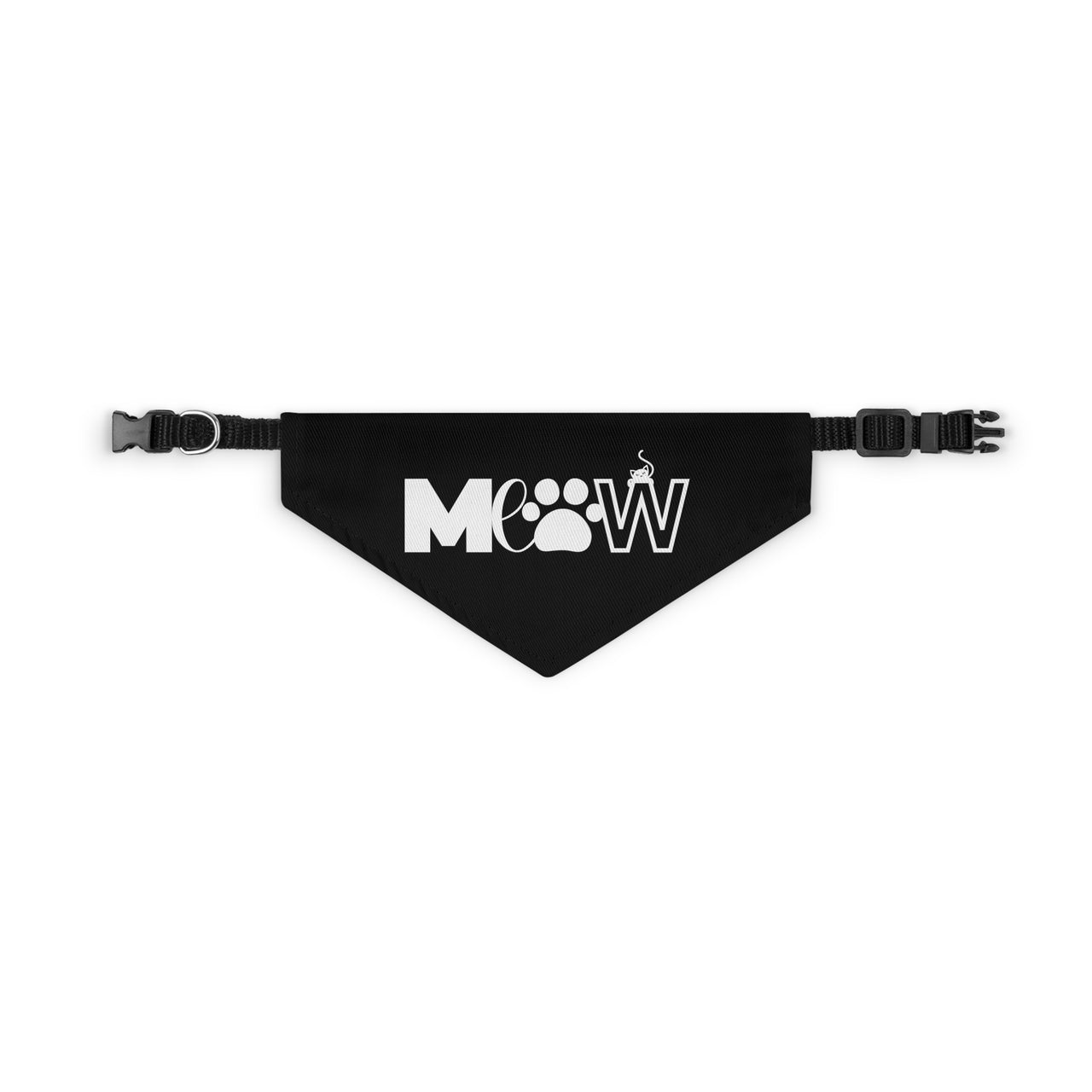 Pet Bandana Collar Meow Black