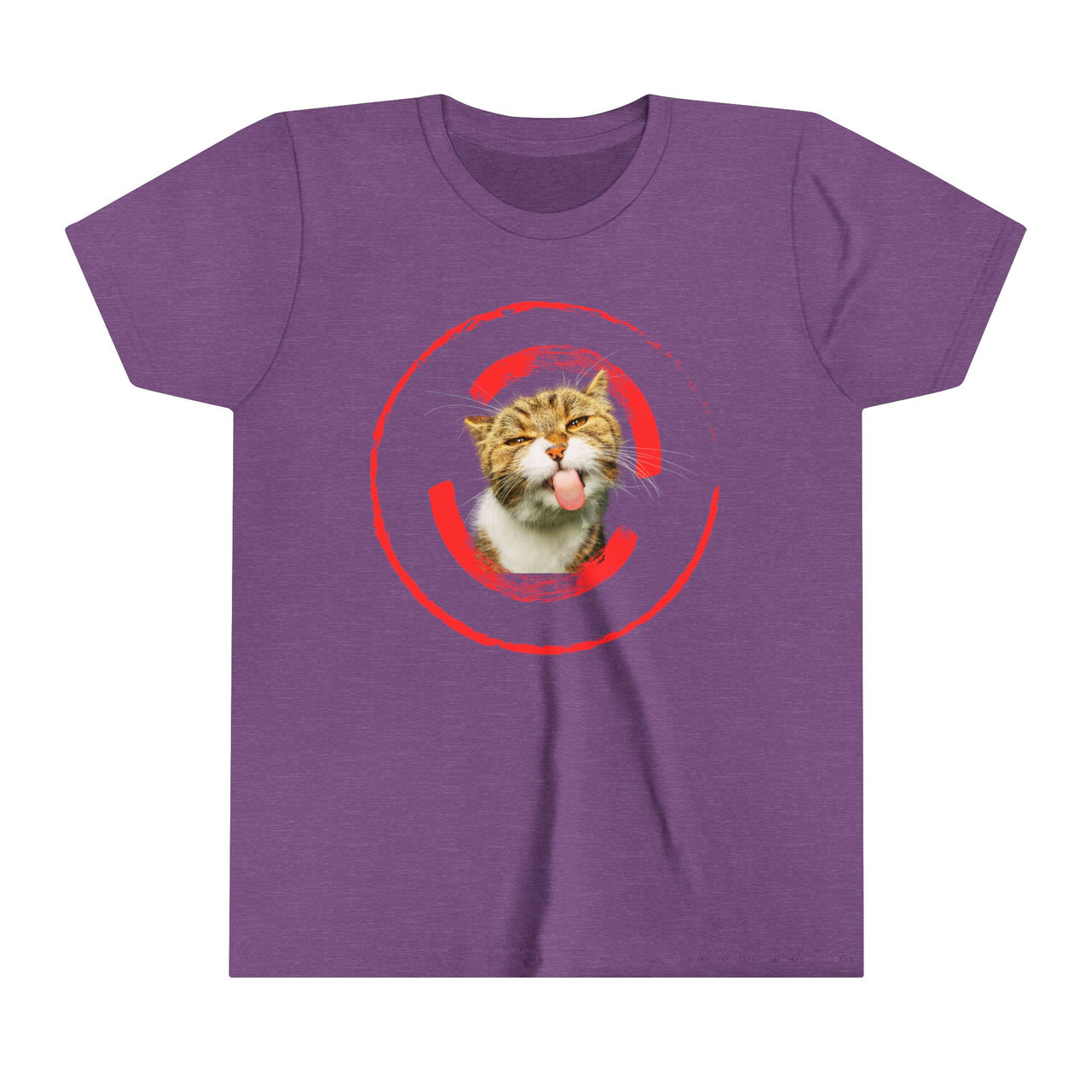 Funny Cat Shirt for Kids Youth Short Sleeve Tee Cat Tongue