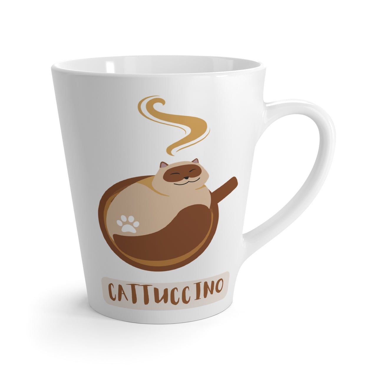 Latte Mug - Cattuccino Cat Coffee Cup Design