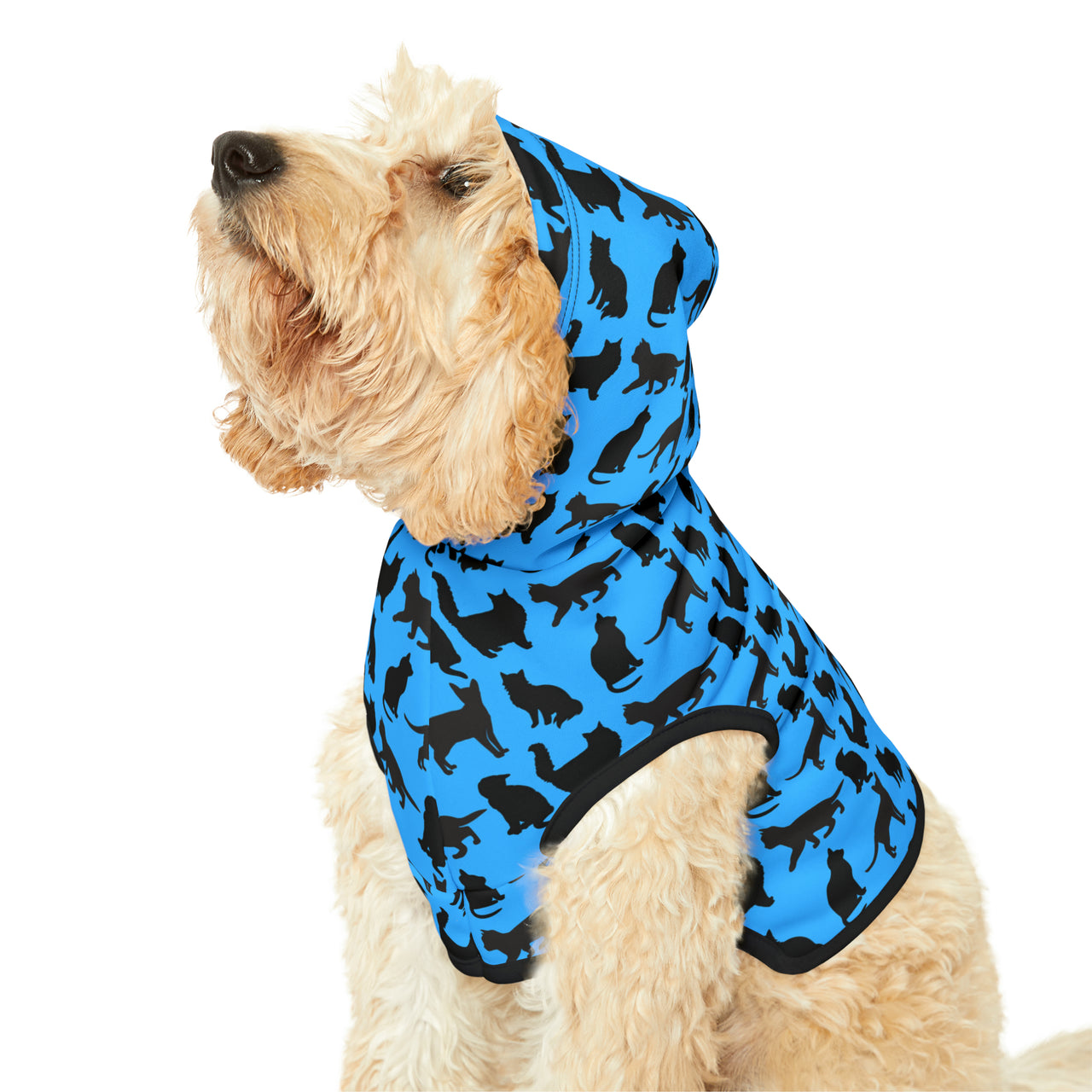 Pet Hoodie Blue Cats Silhouette Cute Funny Cat Jacket Accessory