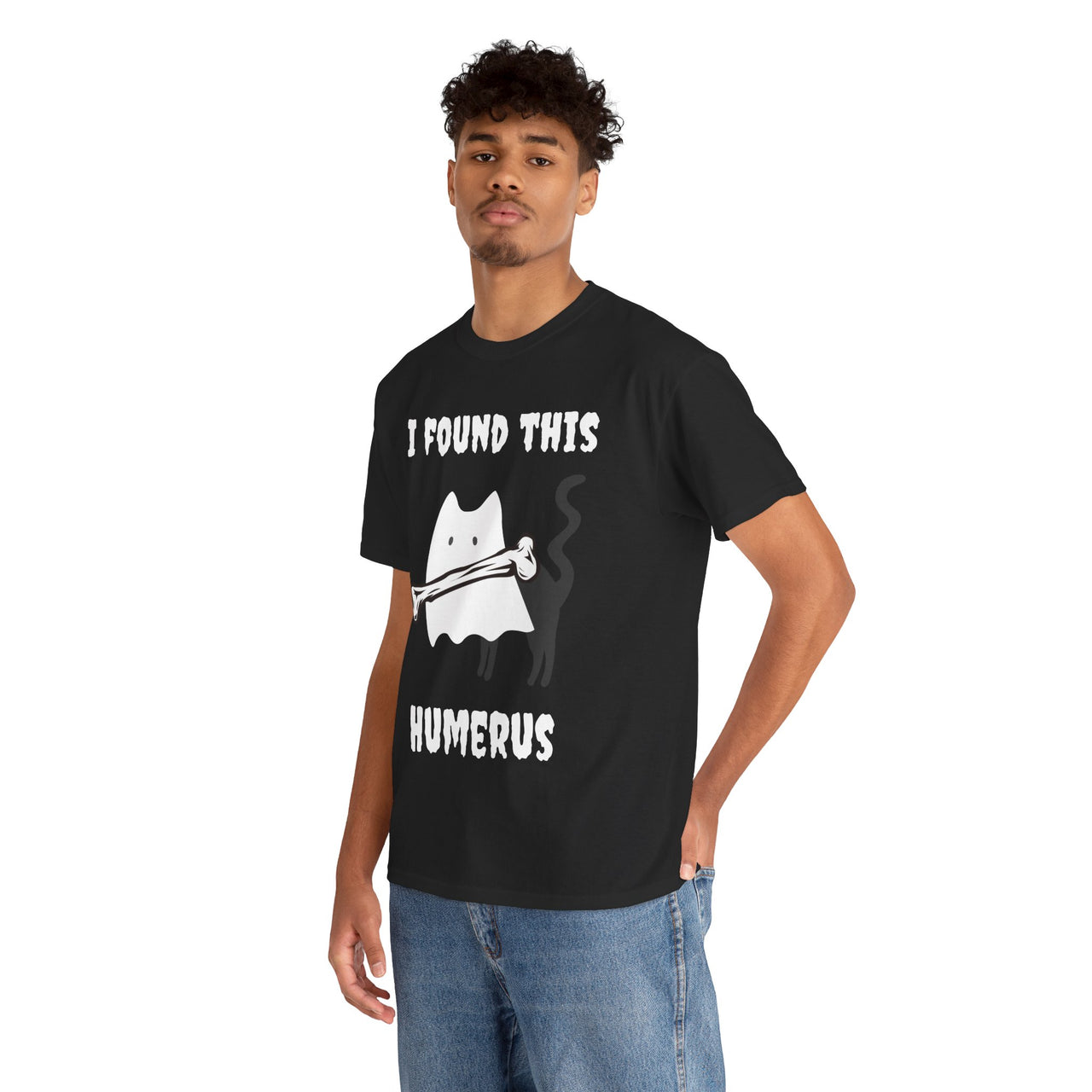 Funny Ghost Cat Tee - I Found This Humerus