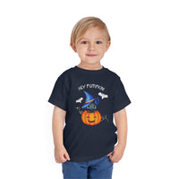 Thumbnail for Hey Pumpkin Cute Halloween Toddler Short Sleeve Cat Witch Tee