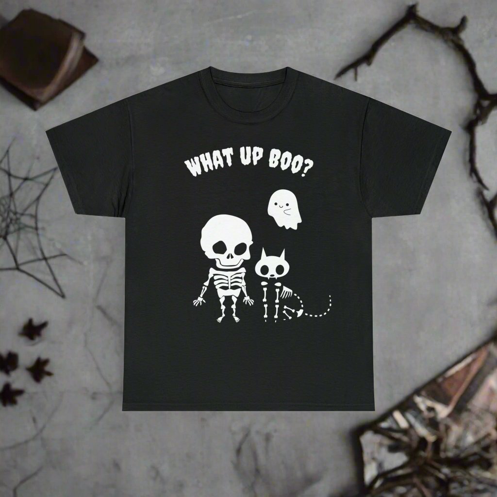 funny skeleton ghost cat halloween shirt