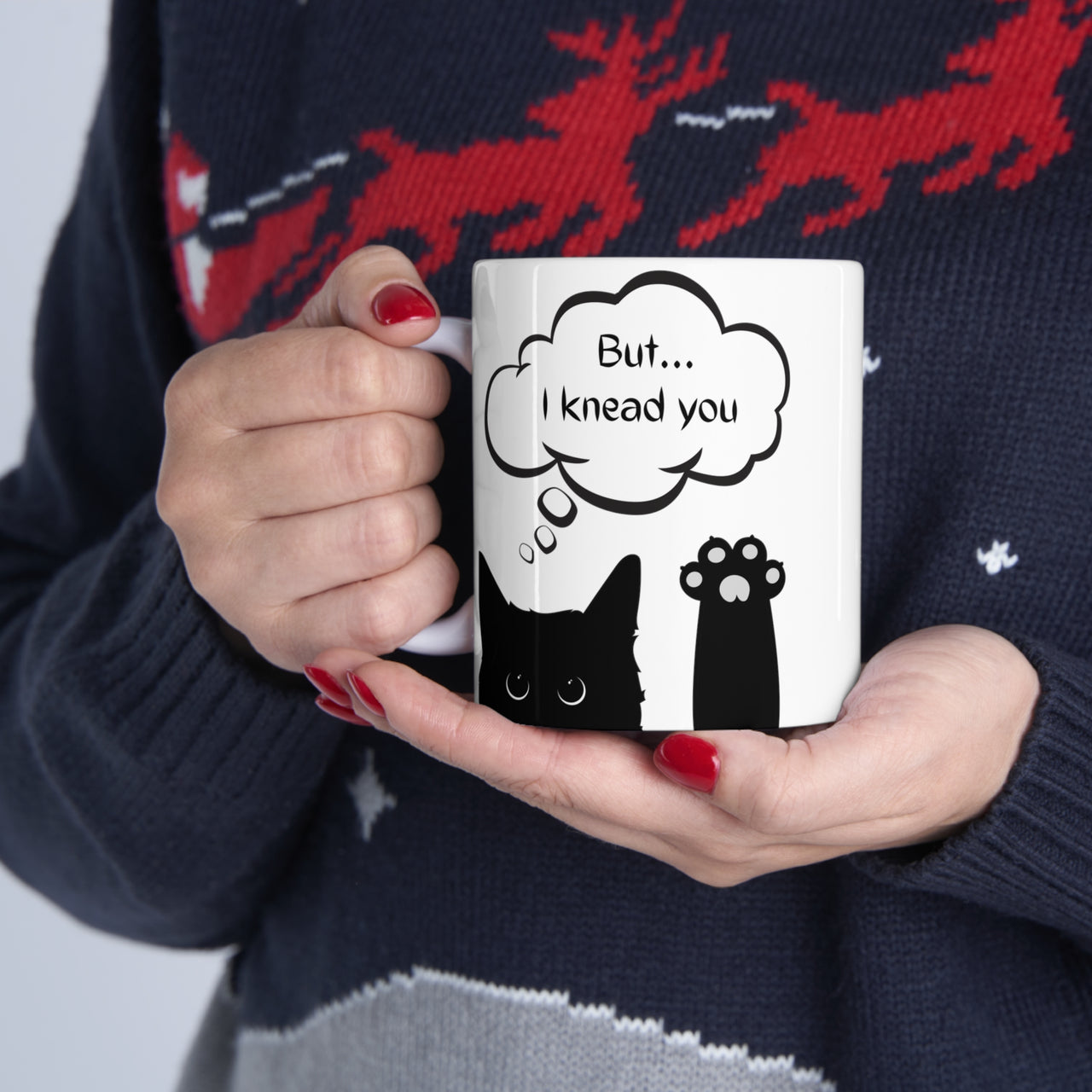 Mug Cat Ceramic Coffee 11oz Microwave Dishwasher Safe I Knead You