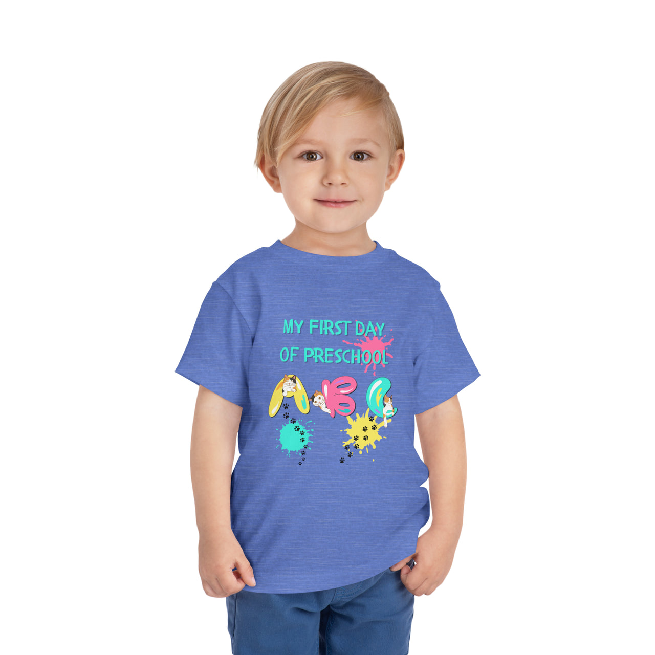 first day of preschool t-shirt cute cat toddler shirt