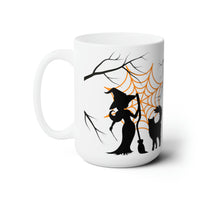 Thumbnail for Halloween Better With a Cat Cute Witch White Ceramic Mug 15oz