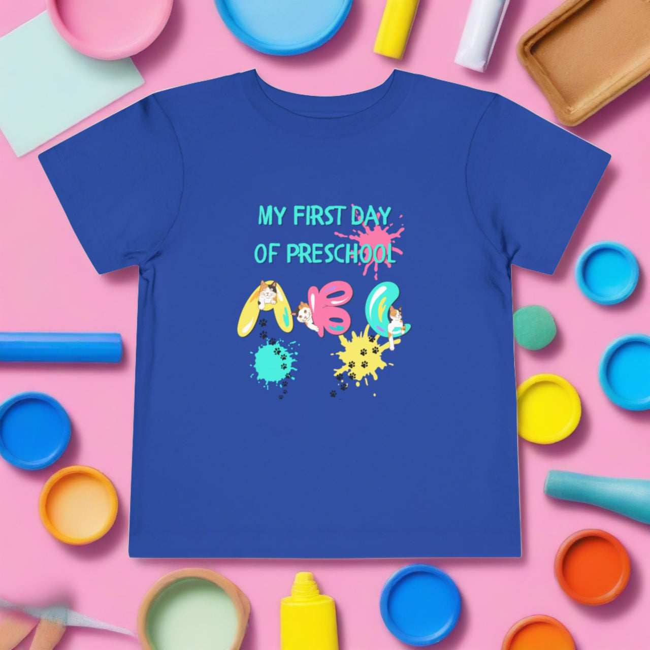 first day of preschool t-shirt cute cat toddler shirt