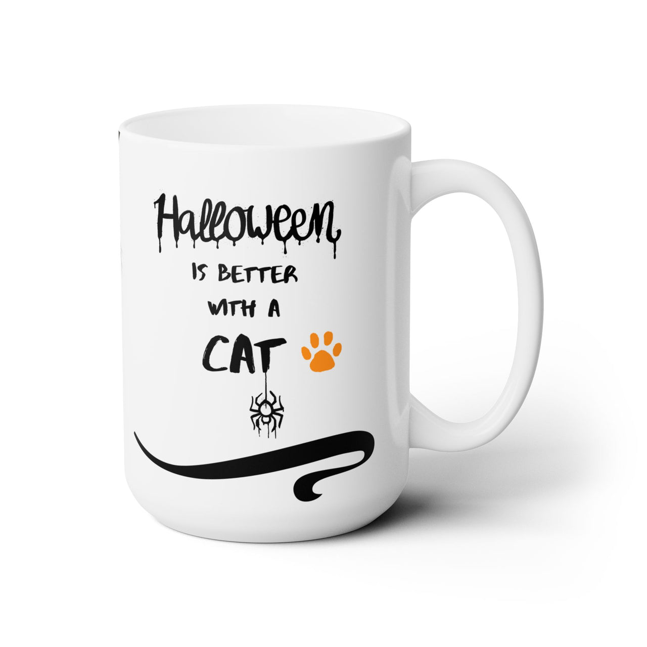 Halloween Better With a Cat Cute Witch White Ceramic Mug 15oz