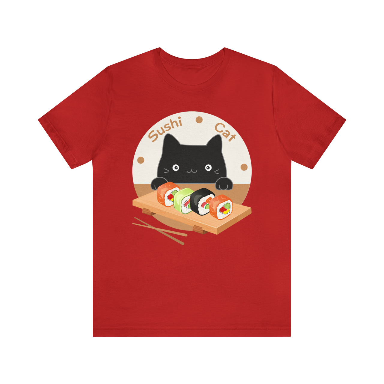 Funny Cat Shirt for Men and Women Short Sleeve Tee Cute Sushi Cat