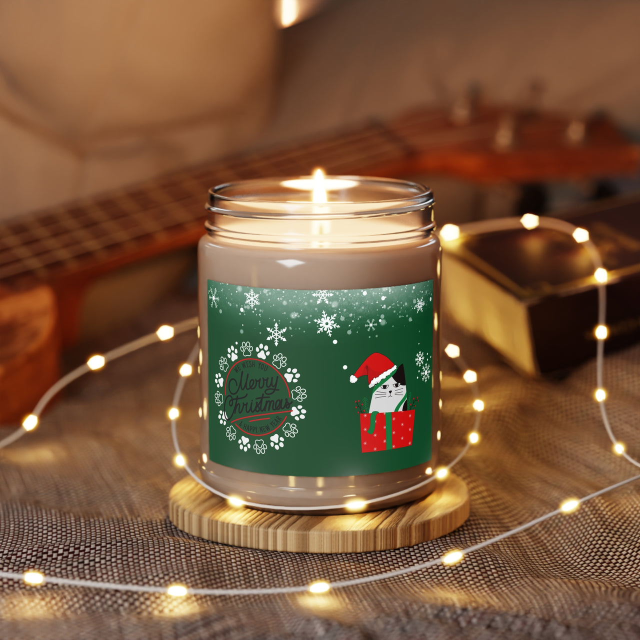 Cute Cat Christmas Candle Scented