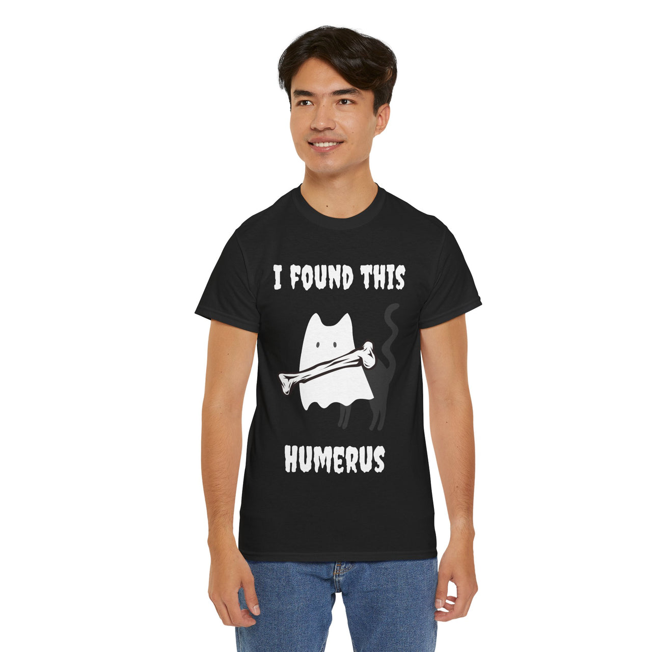 Funny Ghost Cat Tee - I Found This Humerus