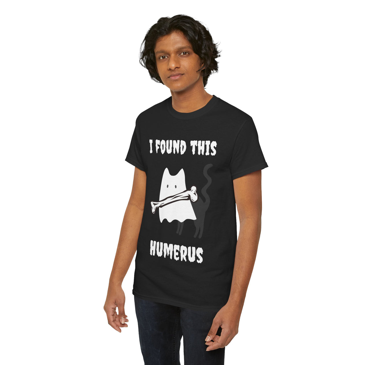 Funny Ghost Cat Tee - I Found This Humerus