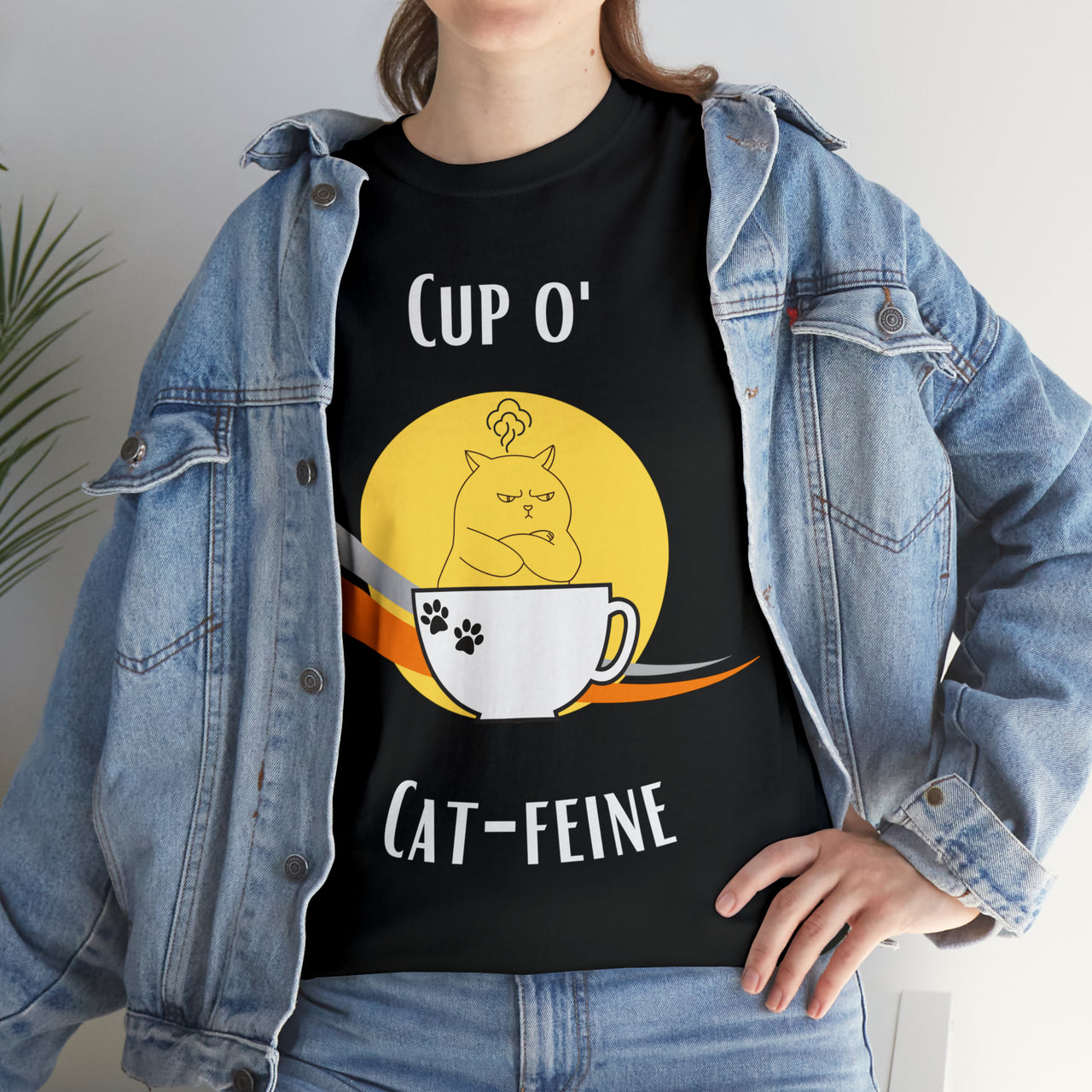 Funny Cat Shirt for Men and Women Graphic Heavy Cotton Tee Cat-fiene