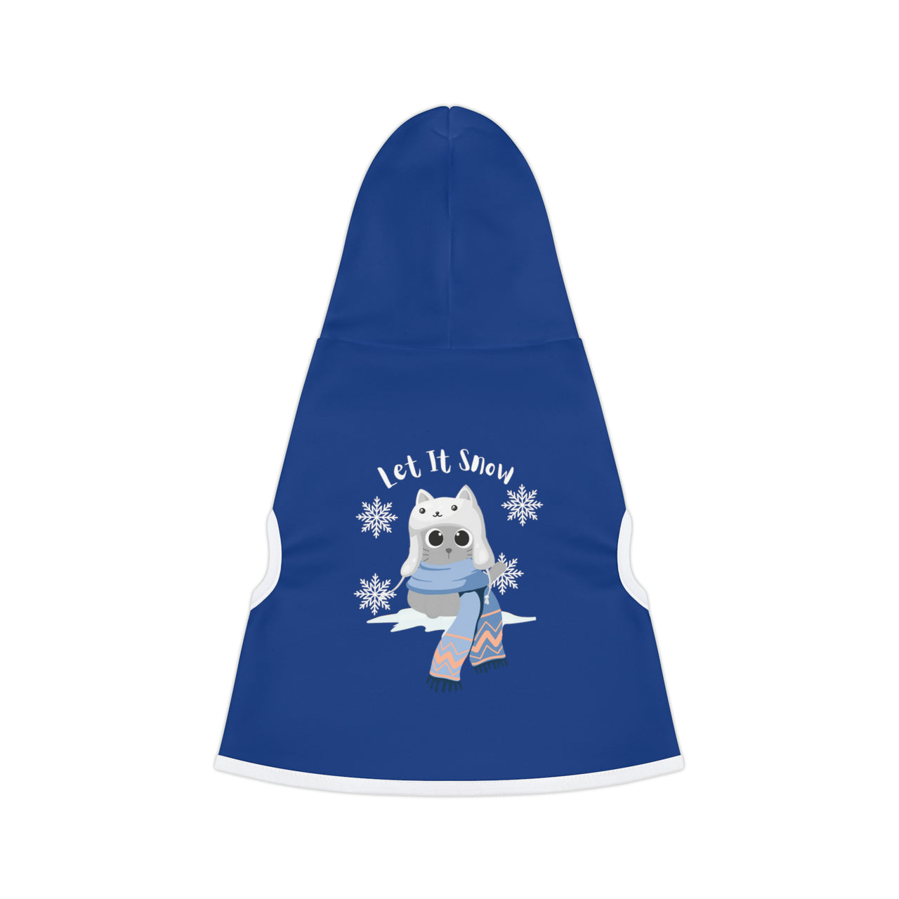 Pet Hoodie Let It Snow Blue Cat Jacket Cute Holiday Match Your Cat