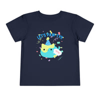 Thumbnail for cute toddler cat shirt with fat cat graphic with party hat. Birthday cat shirt that says Let's Pawty!