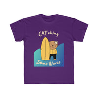 Thumbnail for Surfing Cat Shirt for Kids Regular Fit Tee CATching Waves