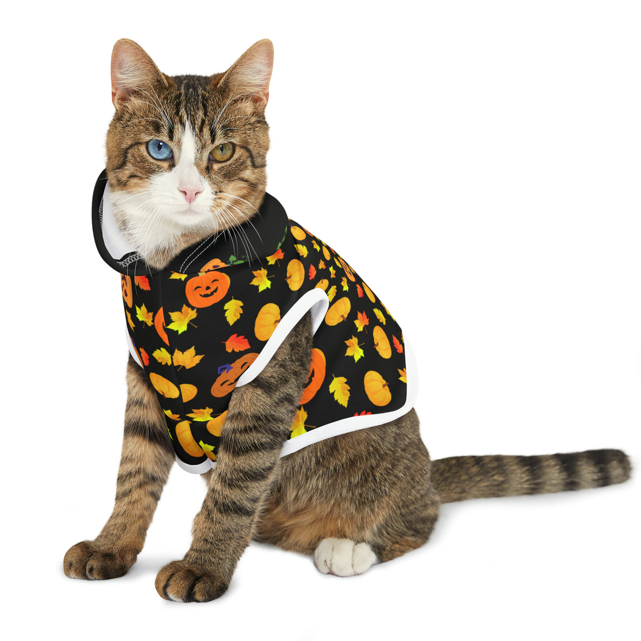 Jack O'Lantern Pumpkin Cat Jacket Pet Hoodie