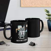 Thumbnail for Mug Black Cat Ceramic Coffee 11oz Microwave Dishwasher Safe Caturday Wish