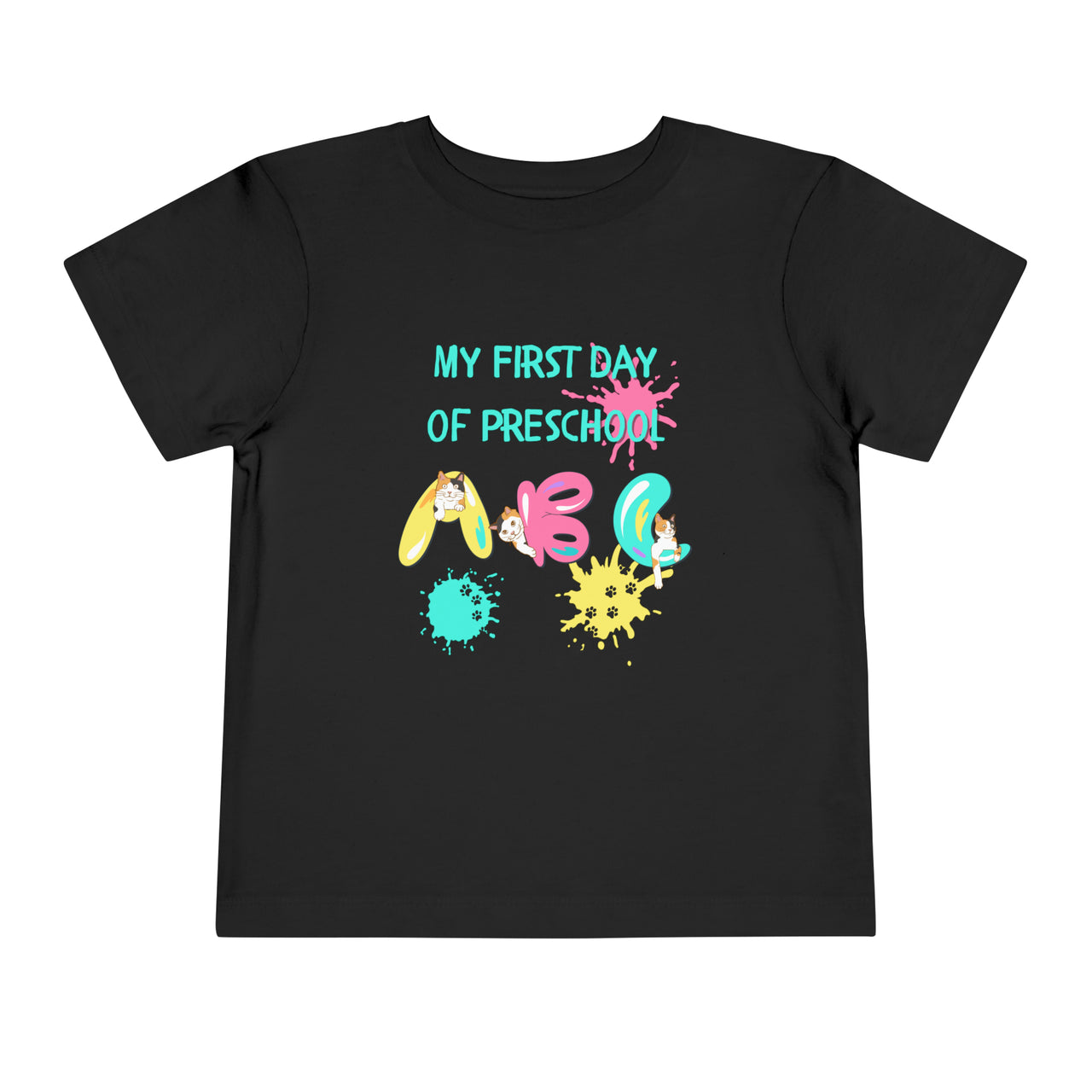 first day of preschool t-shirt cute cat toddler shirt