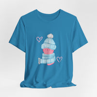 Thumbnail for Cat Tee - Cute Winter Pink Cat Design