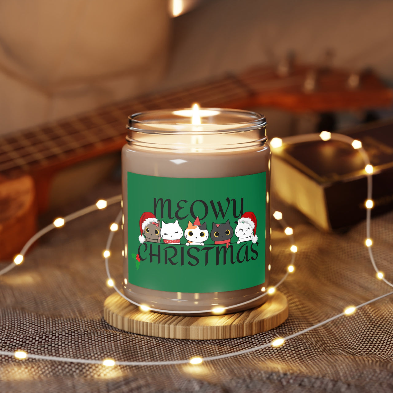 Holiday Scented Candle Meowy Christmas Cats